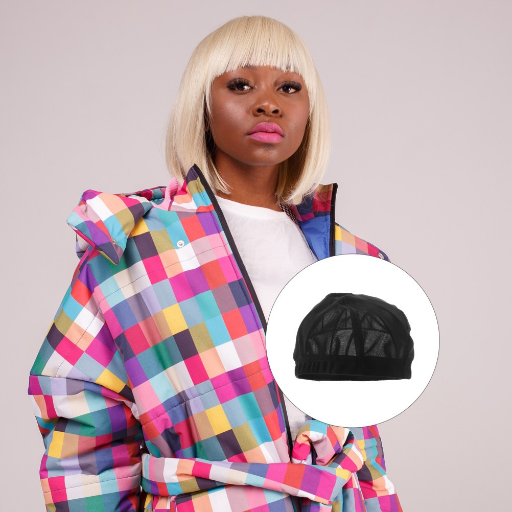 3Pcs Durable Black Wig Caps Elastic Mesh Net for Wig Use Comfortable Headwraps