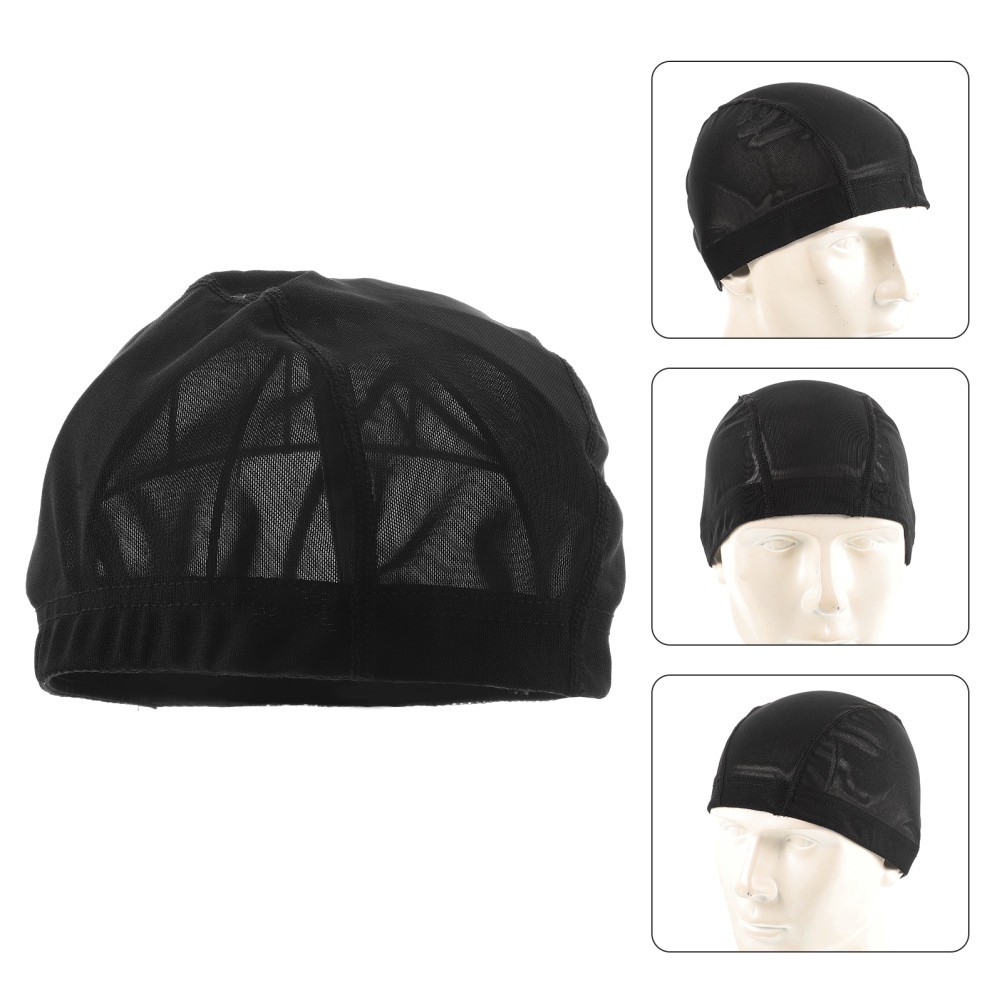 3Pcs Durable Black Wig Caps Elastic Mesh Net for Wig Use Comfortable Headwraps