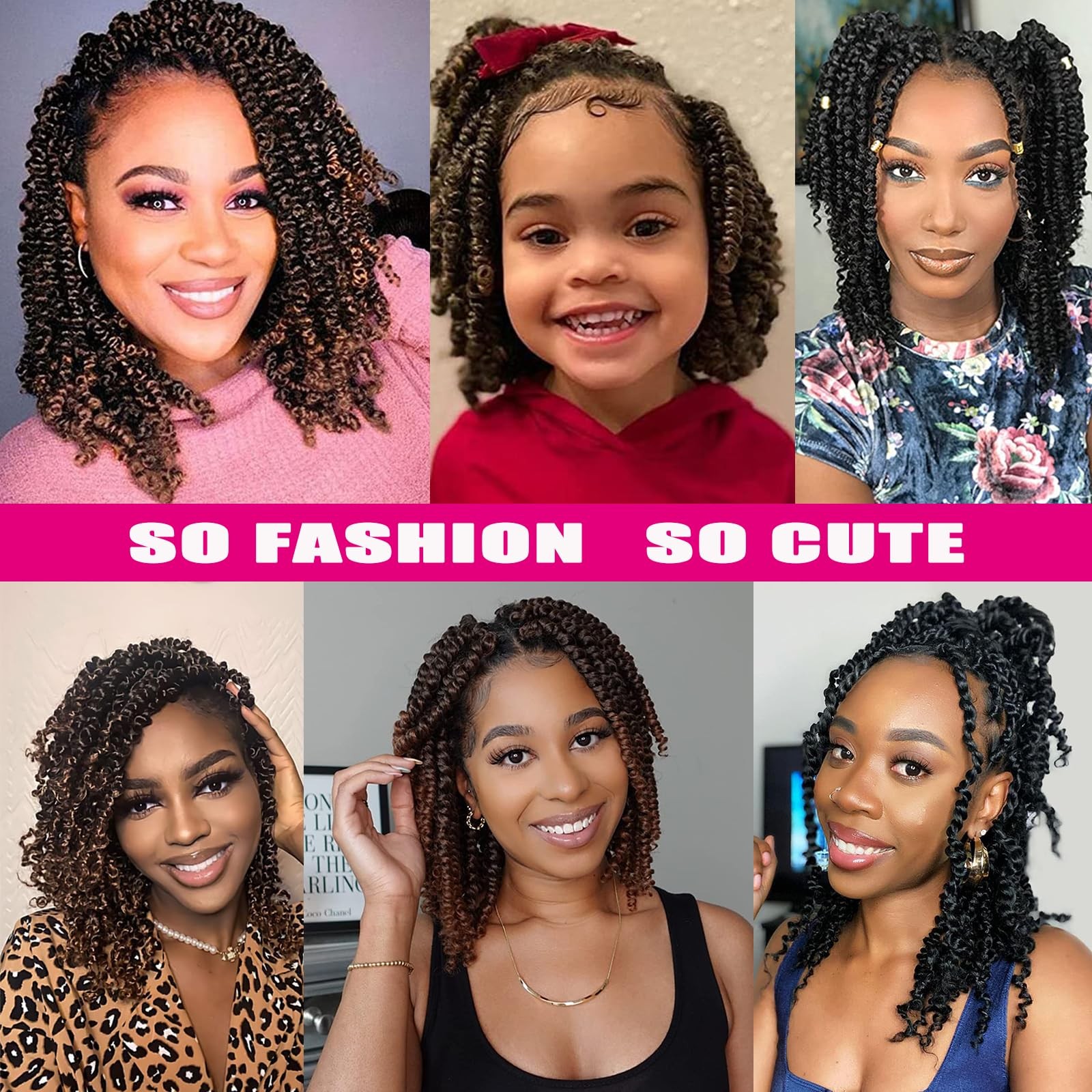 Passion Twist Crochet Hair 10 Inch 6 Packs Pre-Twisted, Pre-Looped, Wavy, Cur…