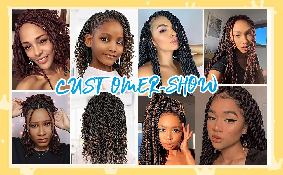 Wavy Senegalese Twist 12 Inch Crochet Braids Synthetic Braiding Hair Extensions