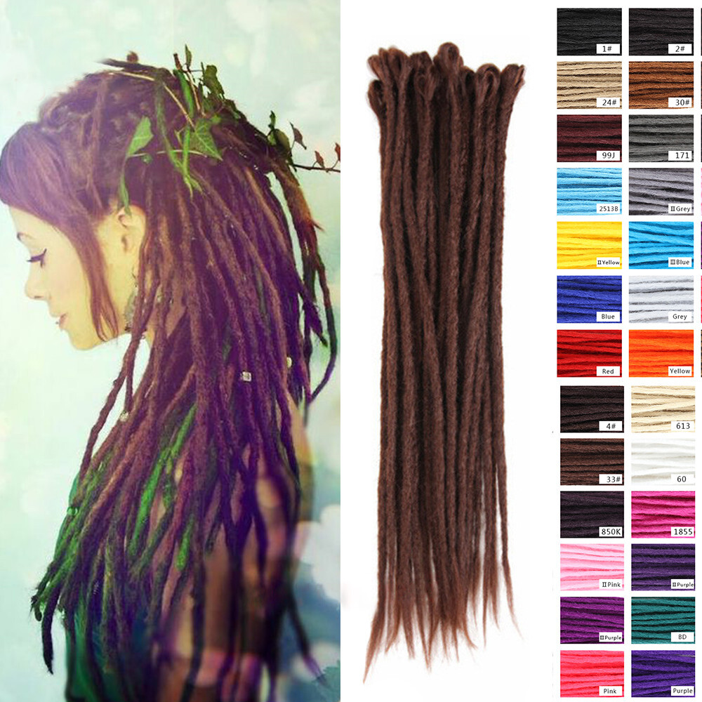 20″ Handmade Dreadlocks Extensions Single Ended Dreads Locs Afro Braids 10PCS