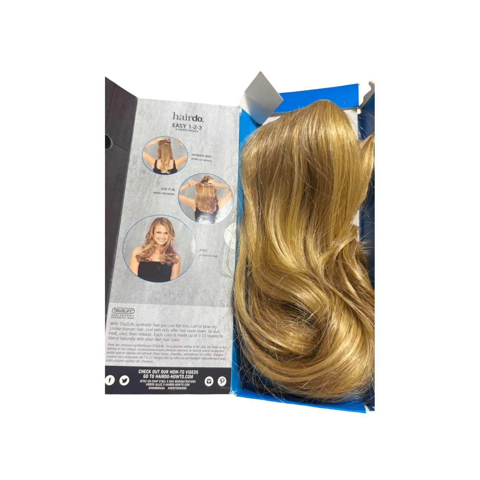 Hairdo 16 inch Clip-In Hair Extension Ginger Blonde R25 Heat Friendly Synthetic