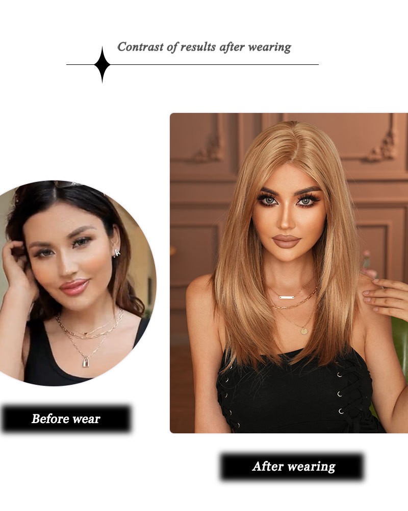 Blonde Retro Wig with Layers T Lace Synthetic Wig Straight Bob Inward Ends 23”