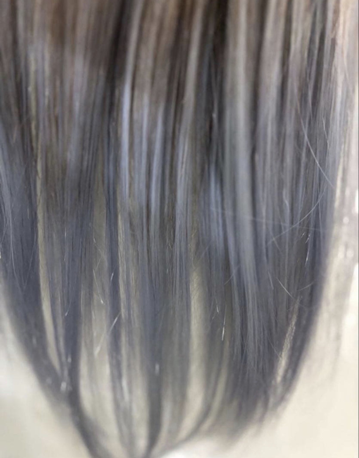 Ash White Silver Ombre Bob Wig with Highlights | Sheer Bangs | Clip-on | Cherie