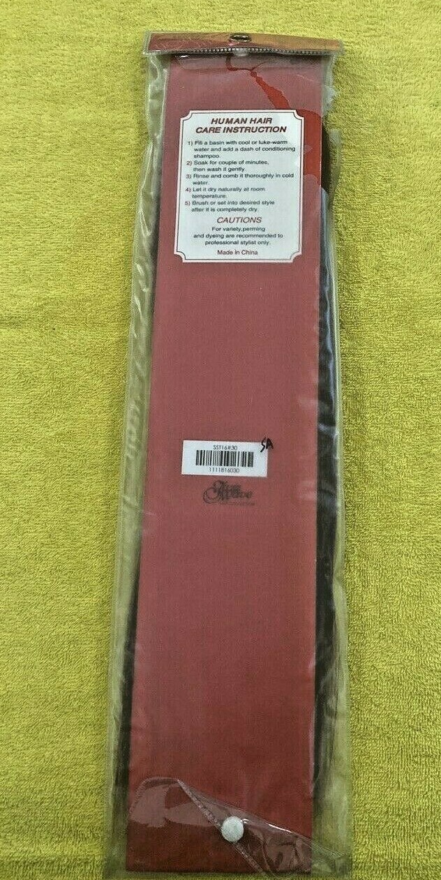 Sew in Weft Hair Extensions 100%Real Human Hair Tangle free 16″ Color # 30