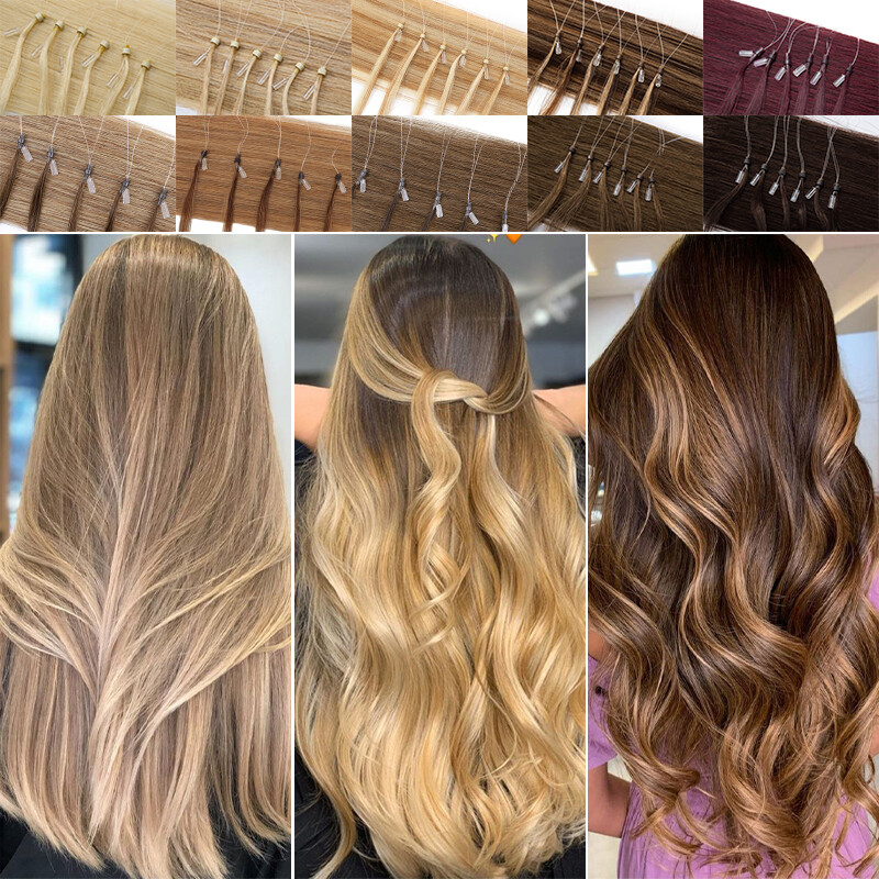 CLEARANCE Micro Beads Ring Loop Human Hair Extensions Real Remy Hair Highlight