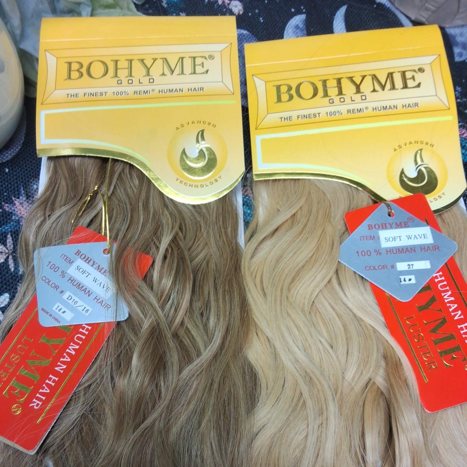Bohymne Gold Soft Wave 100% Human Hair Two Packs Colors 10/16 & 27 14″