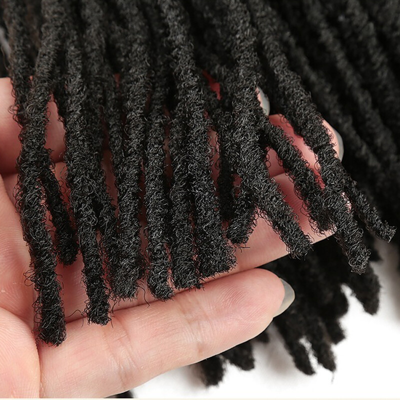 18″ Thin Soft Faux Locs Micro Dreads Sister Locks Crochet Braids Hair Extensions