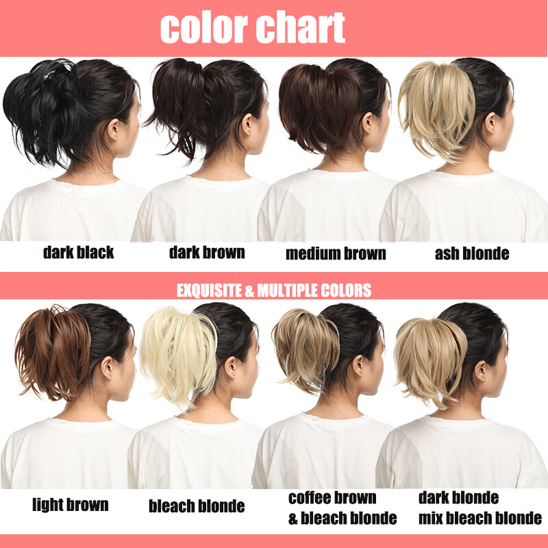 12″ Short Pony Tail Hairpiece Claw Clip On Bendable Messy Hair Extensions Soft