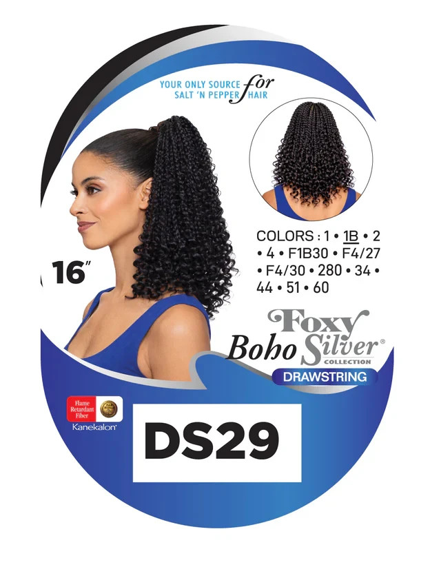 Foxy Silver DS 29, BOHO BRAIDED PONYTAIL Hair