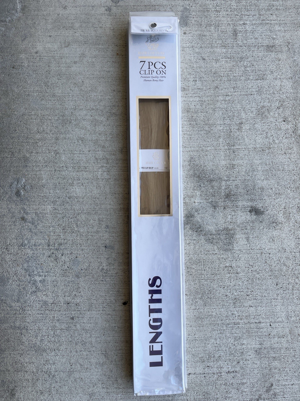 NIB Hair Couture Premium Quality 100% Human Remy Hair 7pcs Clip On 22″ color 112
