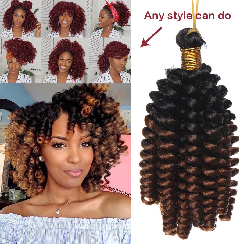 Real Thick Spring Twist Braiding Hair Extensions Bounce Curly 6″ Crochet Braid