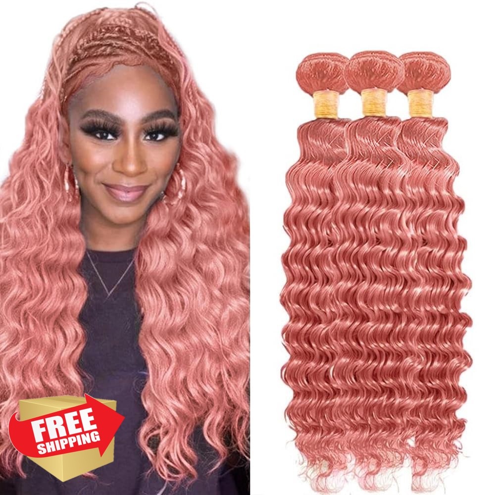 FuivJuix 26 28 30 Inch Pink Bundles Human Hair