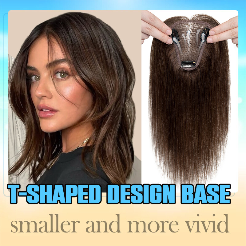 Full Lace Topper Clip in Real Remy Human Hair Toupee 8x10CM Hairpiece Free Part