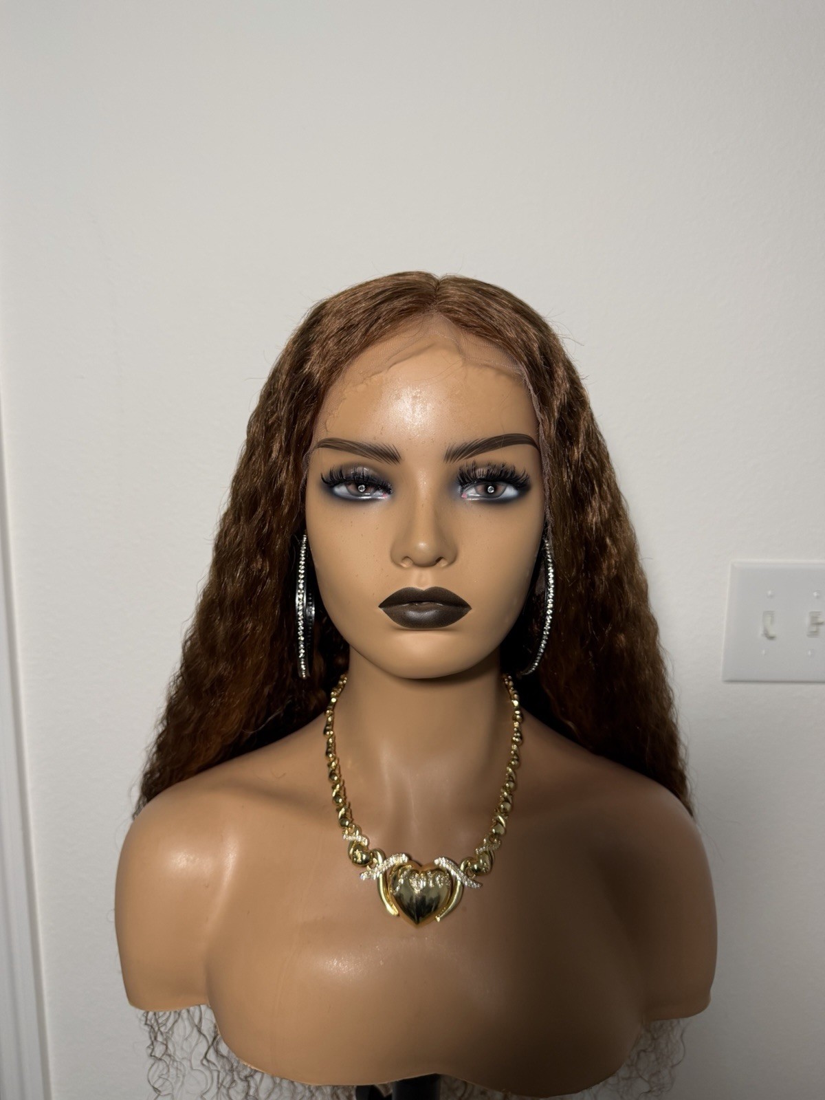 26” 13×4 HD Lace Full Frontal Wavy Highlight Human Hair Wig