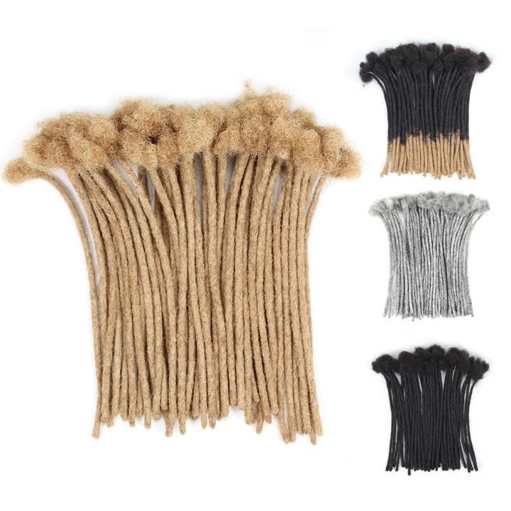 Sangtok 6 Inch 40 Strands Loc Extensions Human Hair Real 0.6Cm Width Human Hair