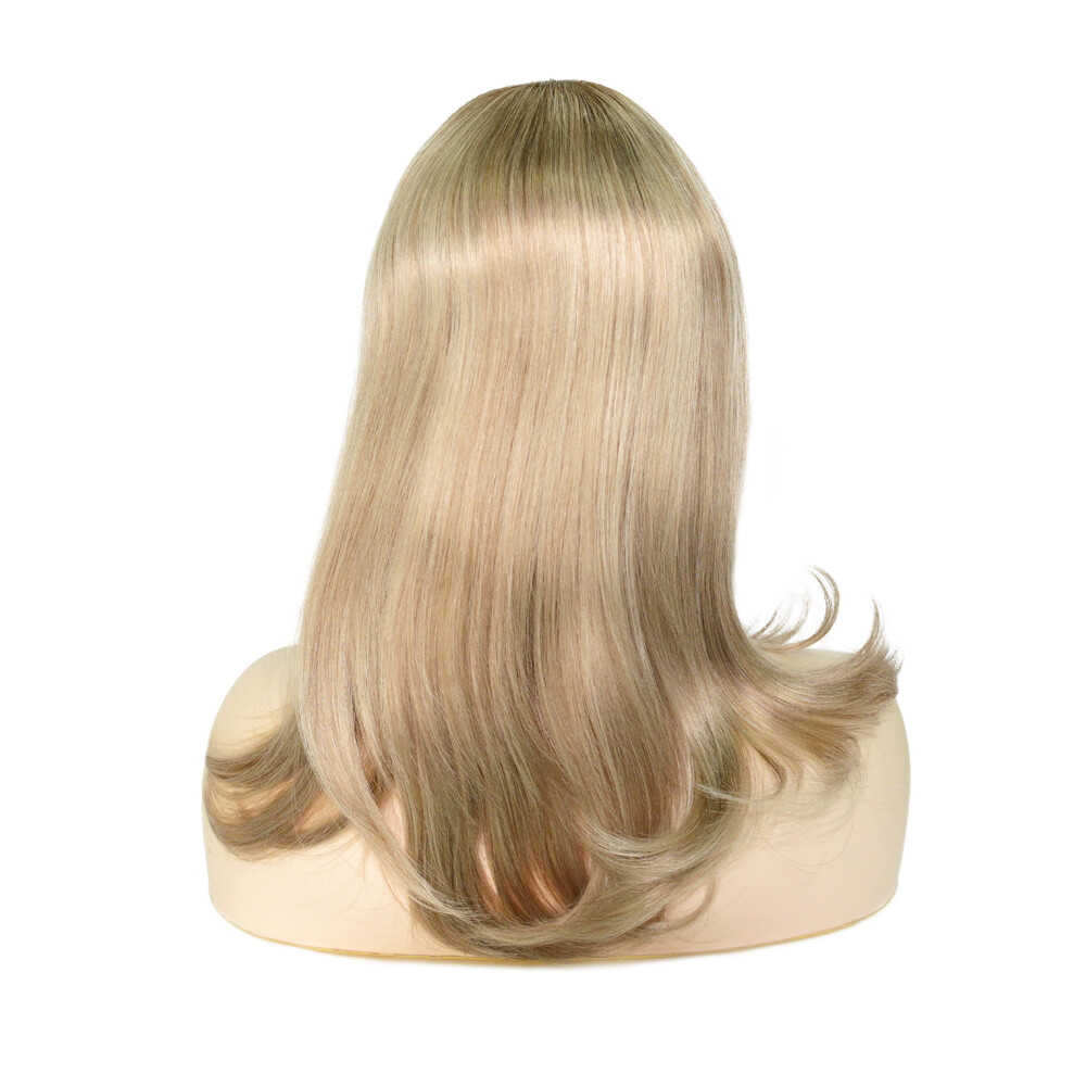 Women European Cuticle Remy Hair Wigs Human Hair Mono Top Lace Front Medium Size