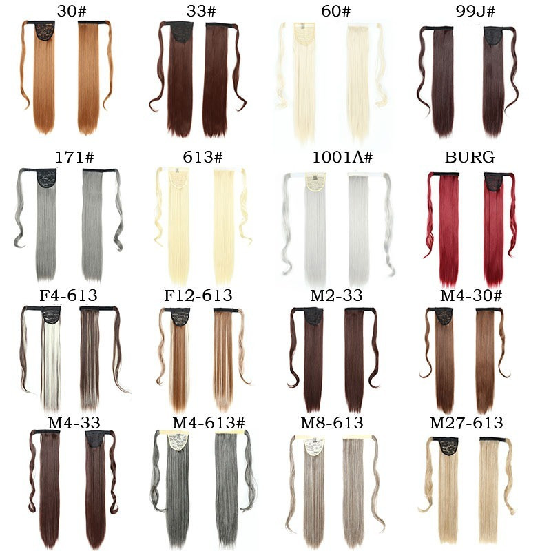 Lady 60cm Straight Clip In Ponytail Hair Extensions Piece Colorful Smooth Decor