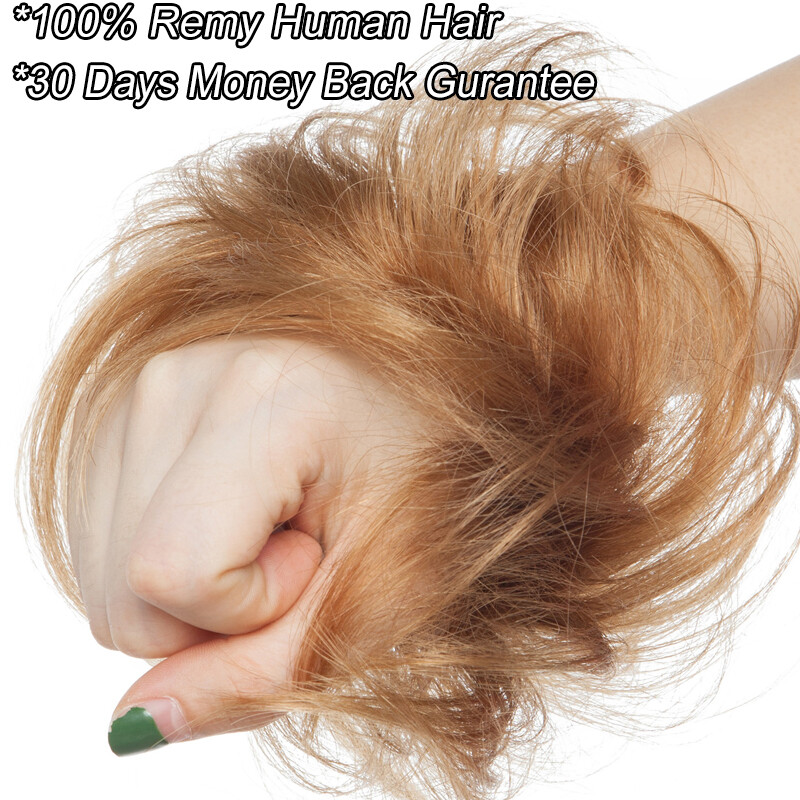 Pony Messy Bun Scrunchie Updo Chignon Remy Human Hair Piece Free Pressure Tail a