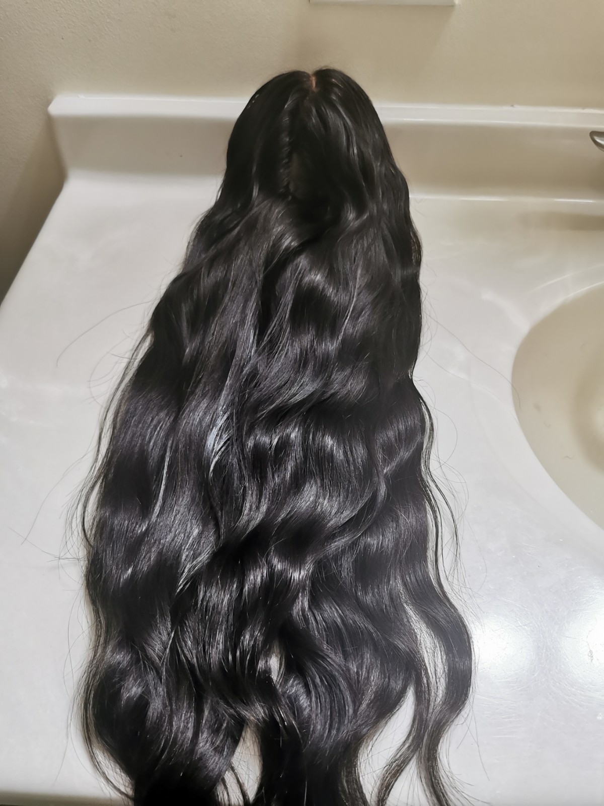 High Quality Full Lace Wig Natural Black Straight Human Hair Wig 28″