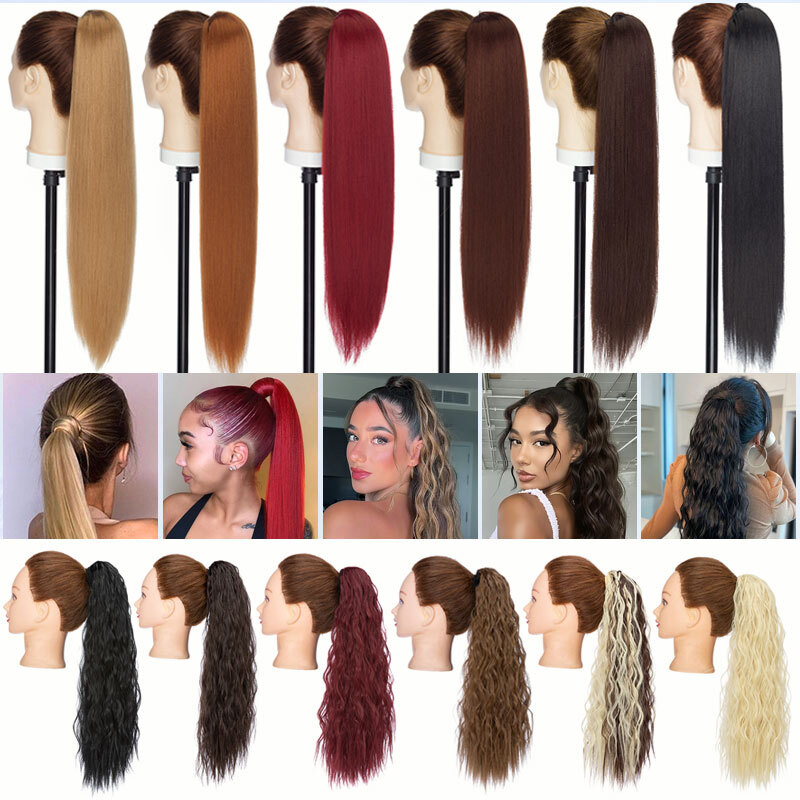Thick Natural Pony Tail Clip In Drawstring Ponytail Wrap on Hair Extensions US