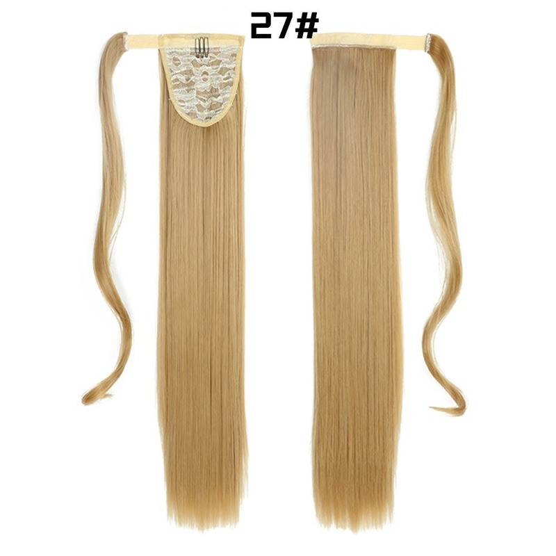 Lady 60cm Straight Clip In Ponytail Hair Extensions Piece Colorful Smooth Decor