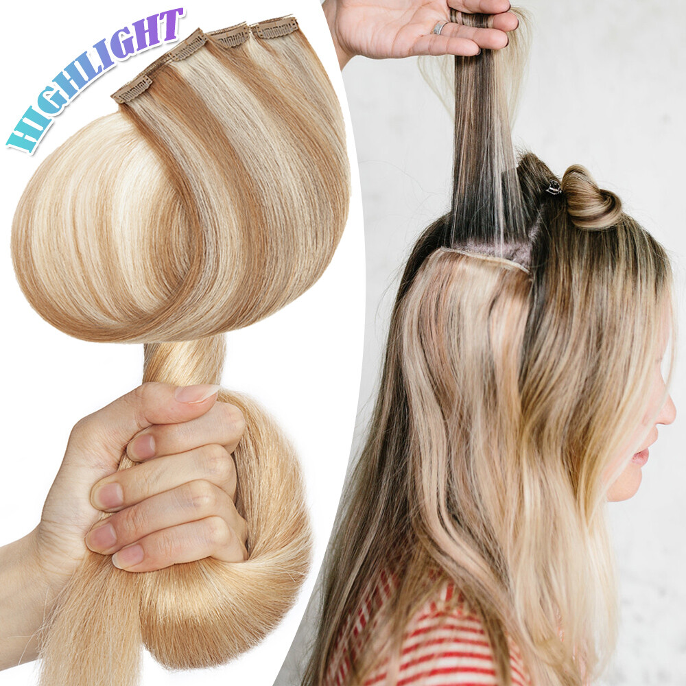 Extra Thick Double Weft Remy 100% Human Hair Extensions Clip In 200g Full Head