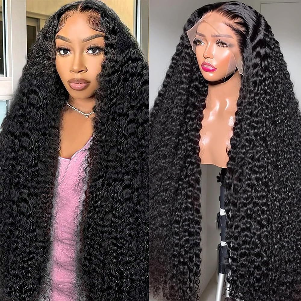 30″ 13×6 Deep Wave Lace Front Wig – 200% Density, 100% Human Hair, Glueless, No