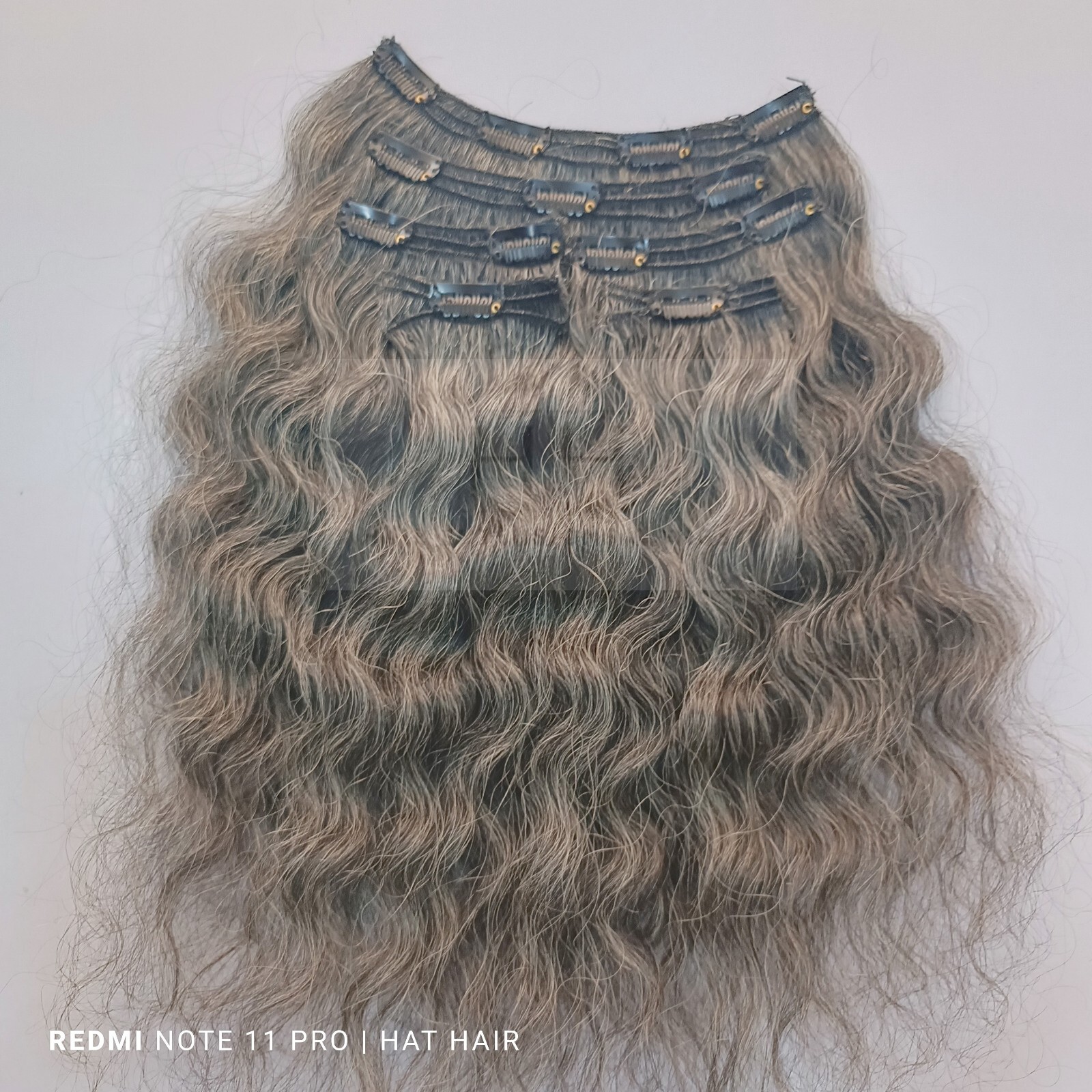 Grey Wavy Clip Hair Extensions-Grey Salt And Pepper Clip Hair Extensions