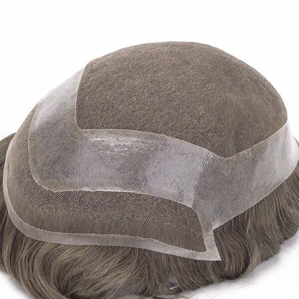 Men’s Toupee Hollywood French Lace with Thin Skin Perimeter Lace Front Hairpiece