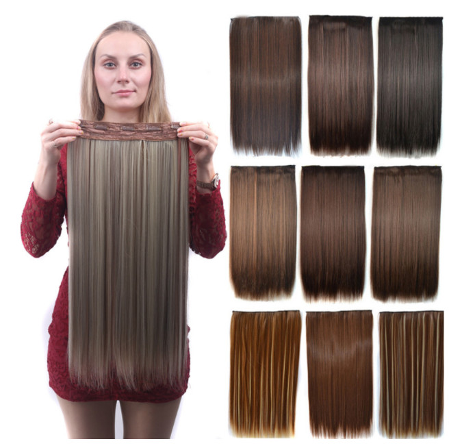 European and American women’s long straight hair extensions one-piece five-clip