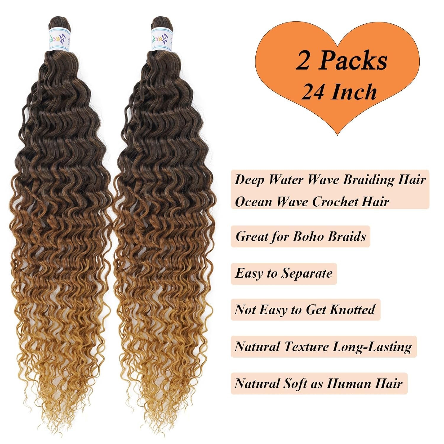 Trendsetting Deep Wave Crochet Hair 24 Inch – 1b/30/27 Curly Beauty Extensions