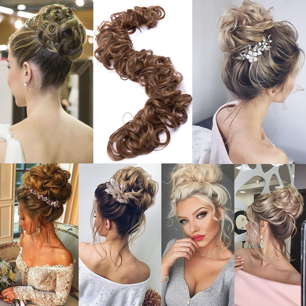 LARGE Messy Bun Hair Piece Scrunchie Updo Wrap on Hair Extension as Human Bun UK