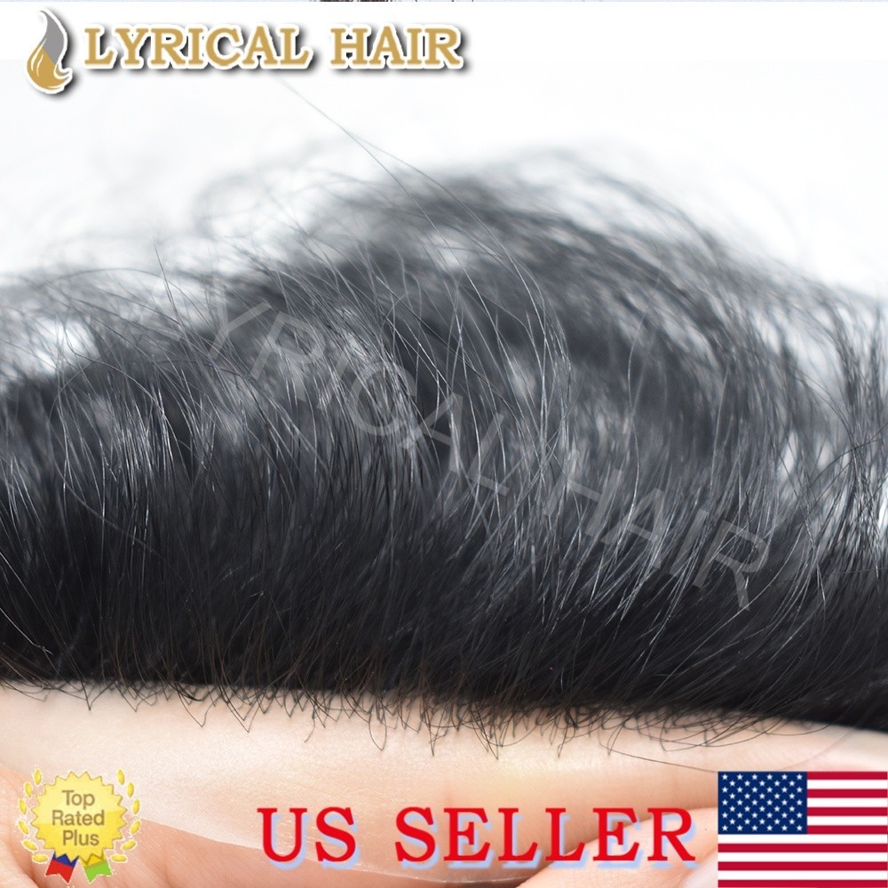 0.06mm Ultra Thin Skin PU Men Toupee V-looped Undetectable Human Hairpiece Syste