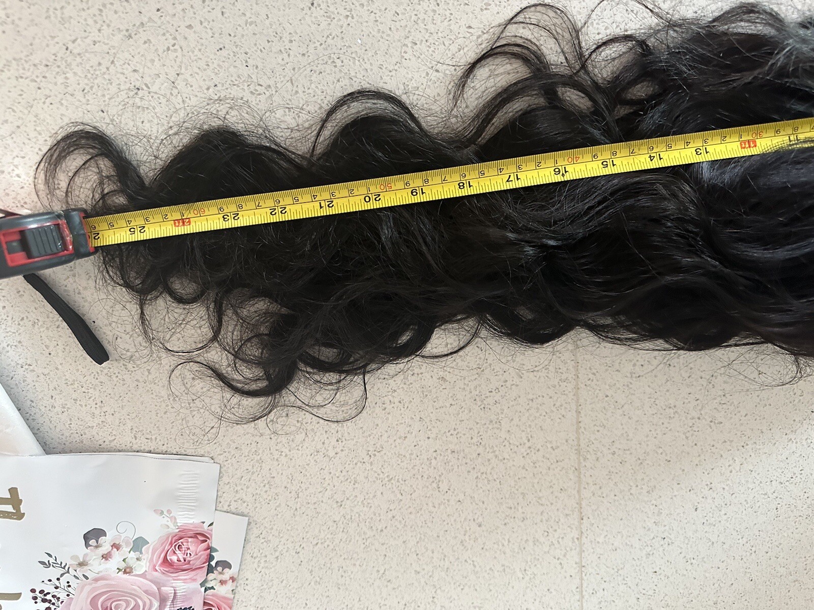 Wig Human Hair 26 Inches Lace Front 1b Wavy Long Dark Brown New Tags