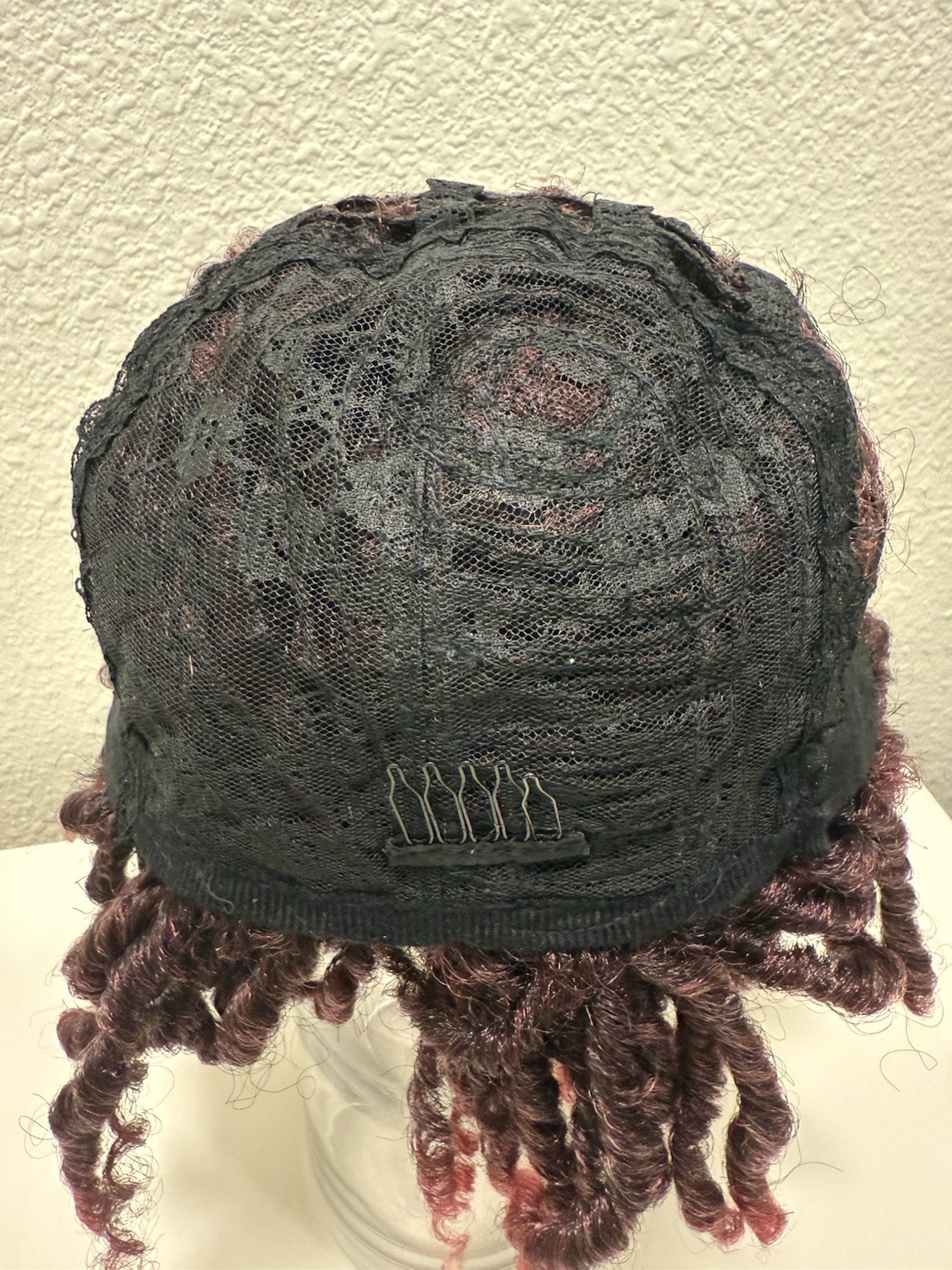 Burgundy Spiral Curl Wig Short Afro Twist Style – Synthetic Costume Cosplay Hair