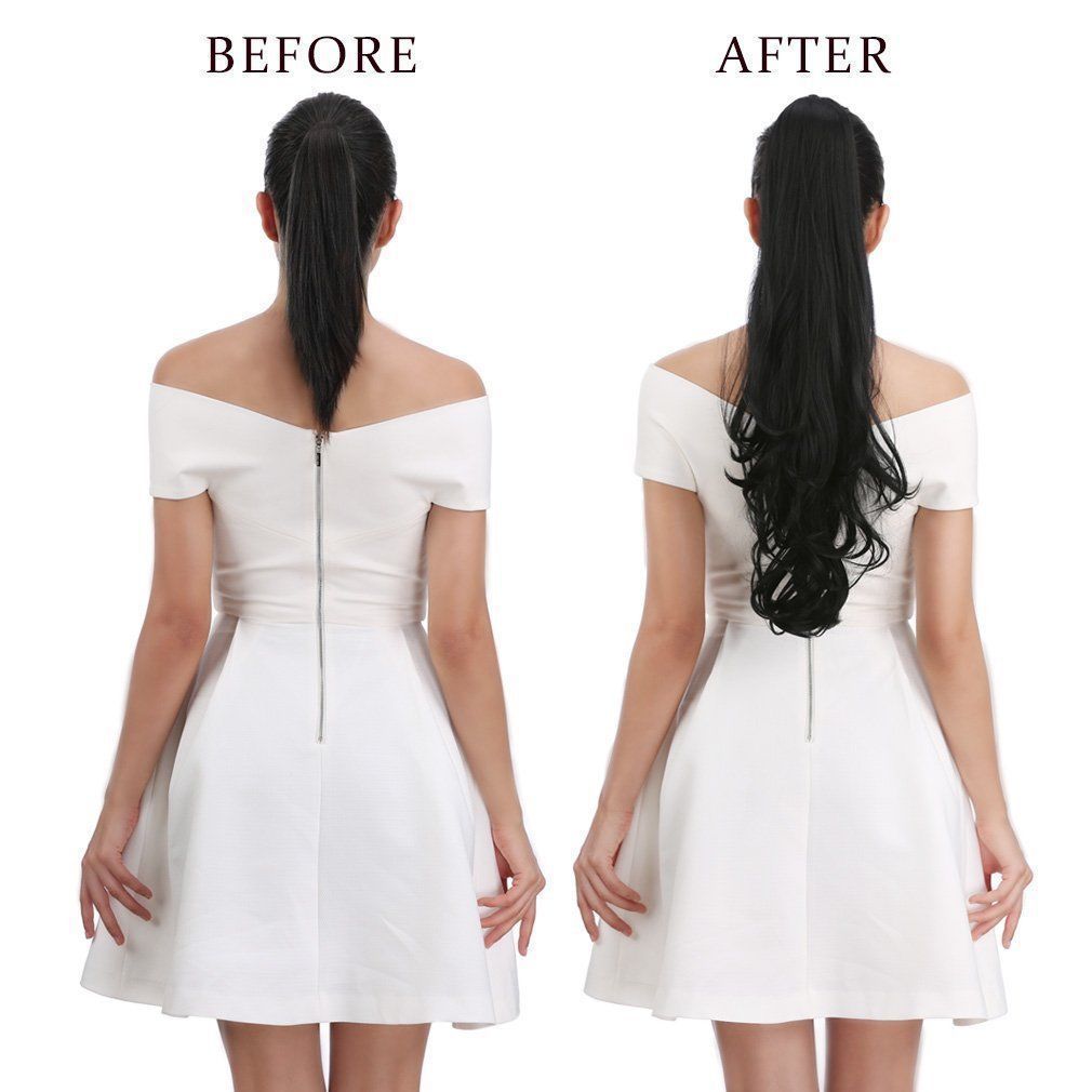 12” Short Wavy Claw Jaw Clip In On Hairpiece Ponytail Hair Extension Blonde fya