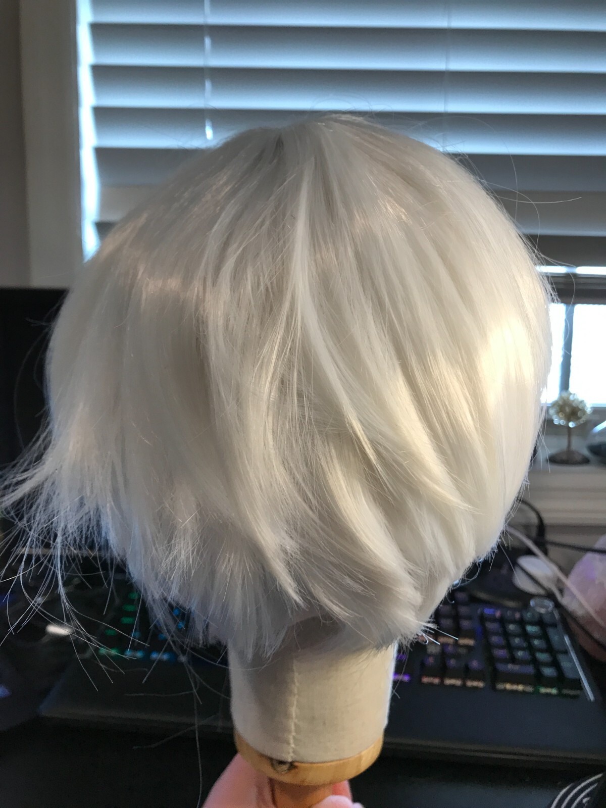 Short Women Pixie Cut White Wig Hair Cosplay Casual Wig US