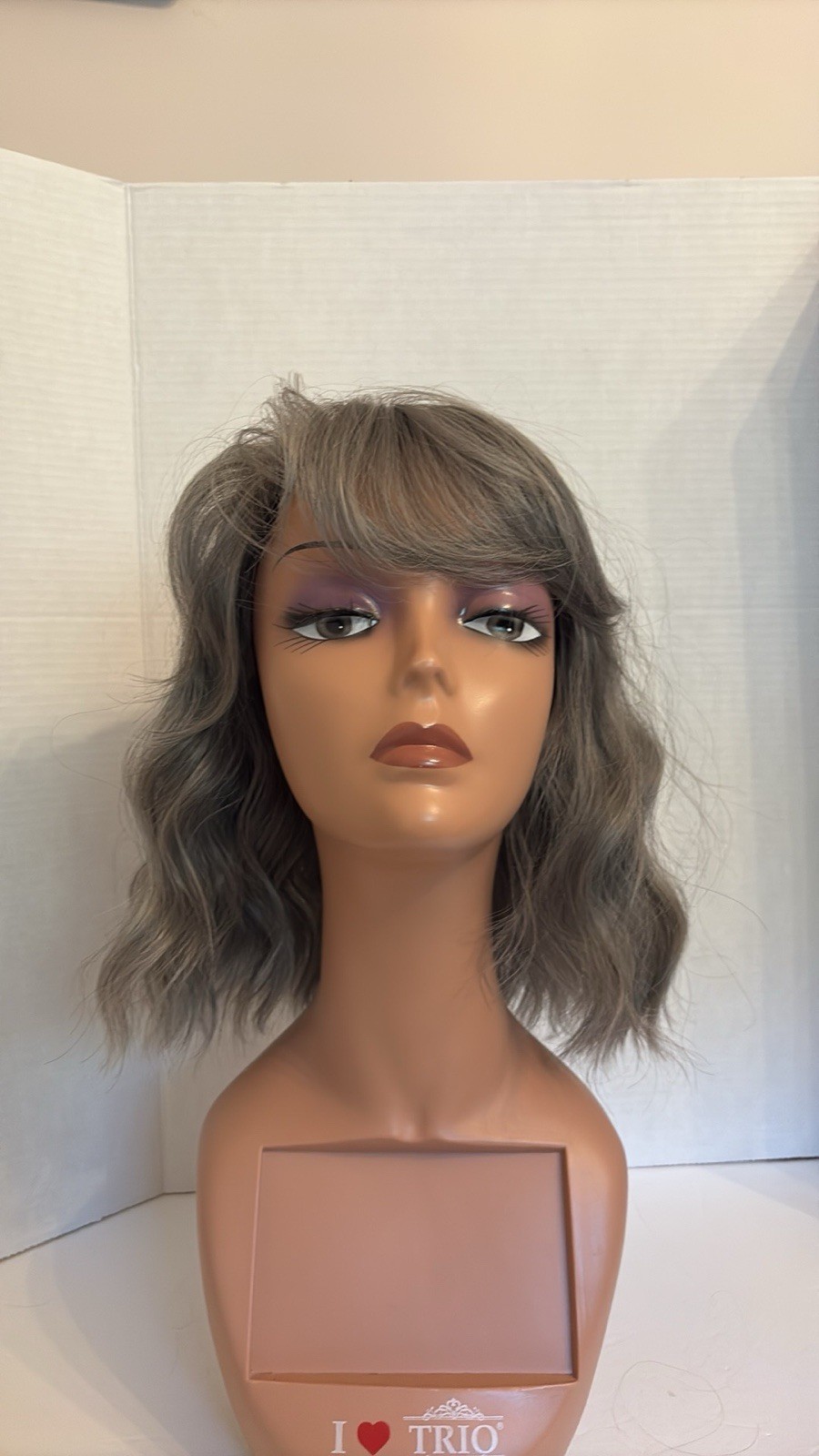 Silky Ash Silver Gray Silver Wig Beach Wave Bob Lob New Convertible Bangs