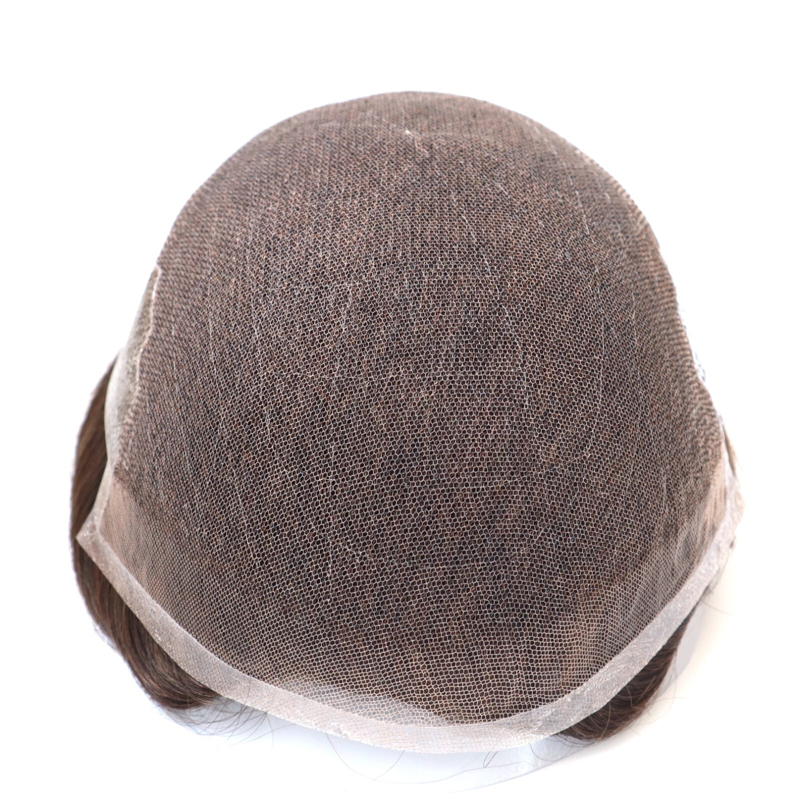 Mens Toupee Human Hair Replacement System French Lace Poly Skin Hairpiece Q6 #4