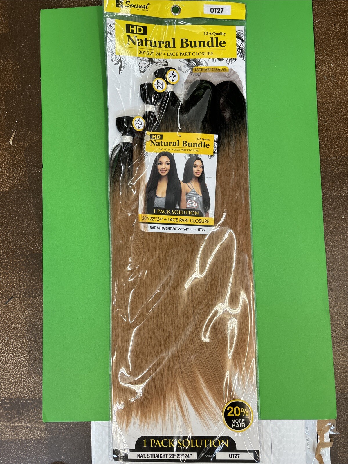 HD NATURAL BUNDLE NATURAL STRAIGHT 18″20″22″+4X4 HD CLOSURE OT 27 Weave
