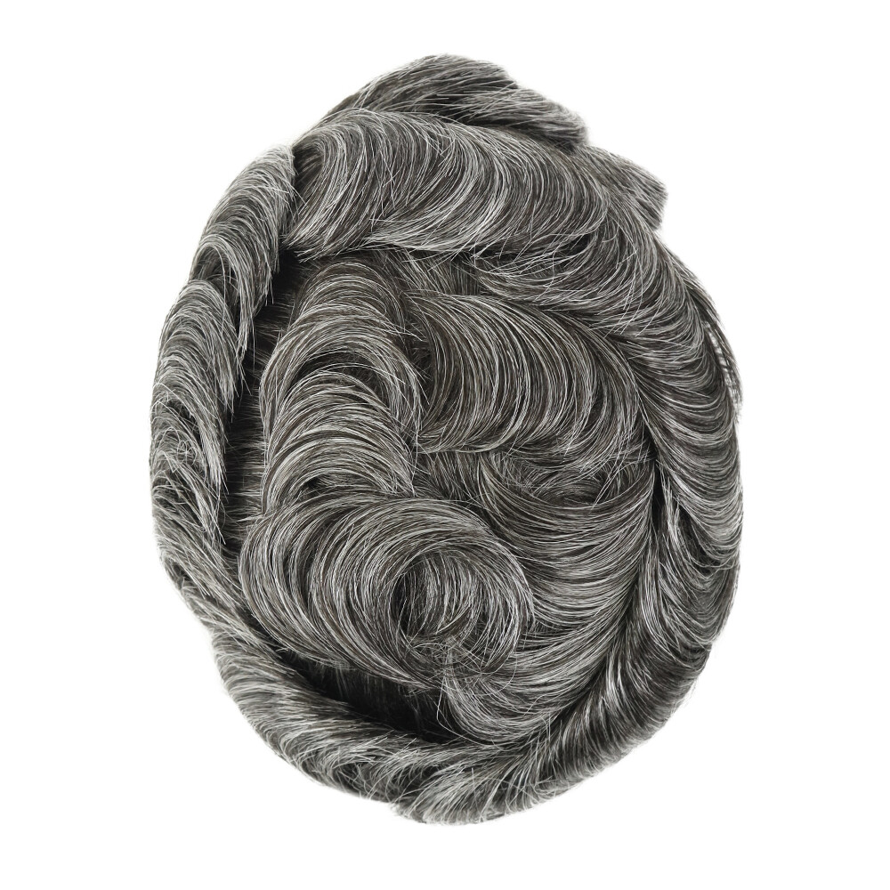 Toupee For Men Human HairAll Lace Replecement System Gent Thin Skin Hairpiece Q6