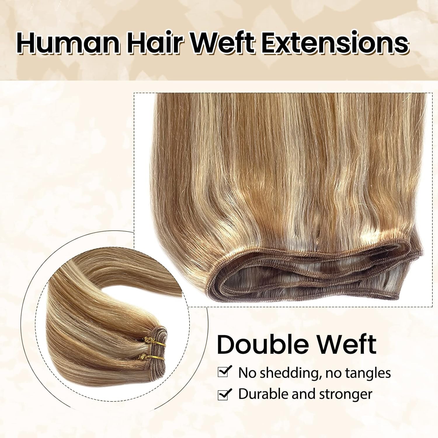 Weft Human Hair Extensions Sew in Hand Tied Weave Real Remy Bundles Thick Long