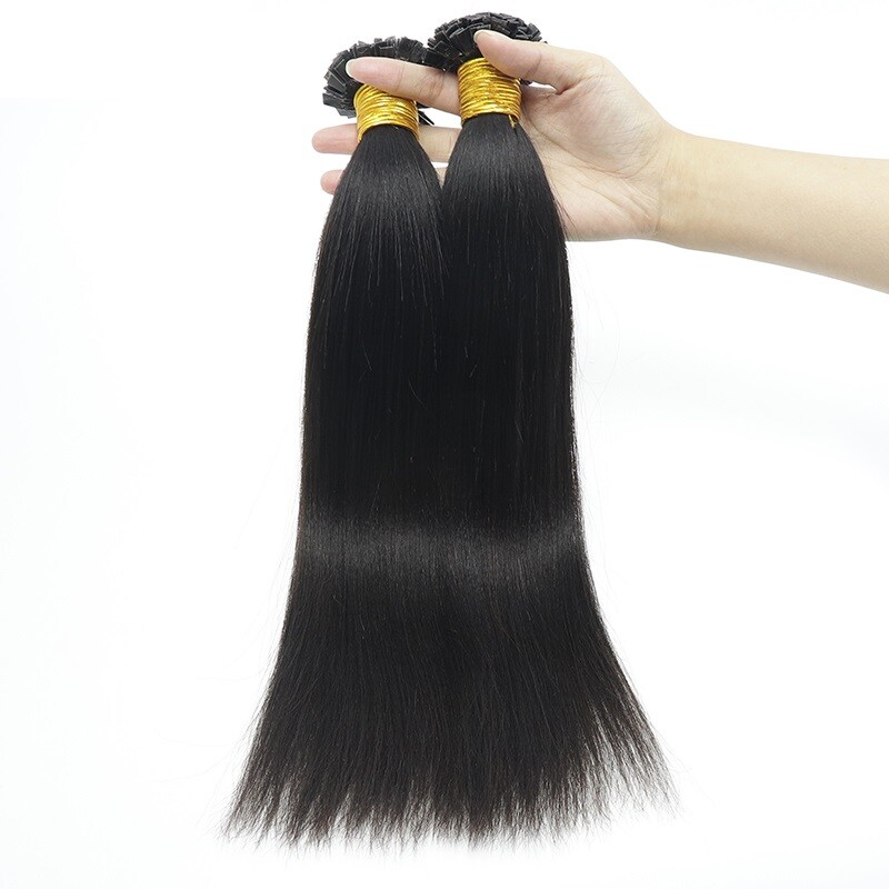 Light Yaki Flat Tip Human Hair Extension Keratin Fusion Yaki Straight K Tip Hair