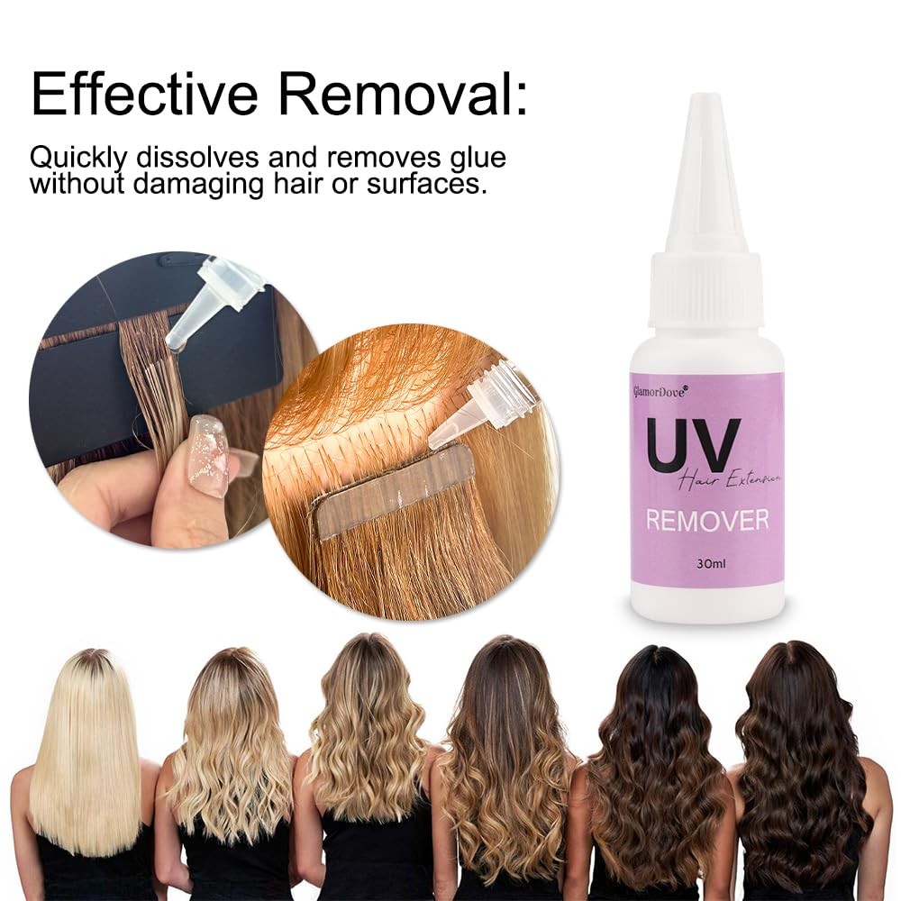 UV Hair Extension Application Kit – Glue Remover & Bonding Adhesive 30g