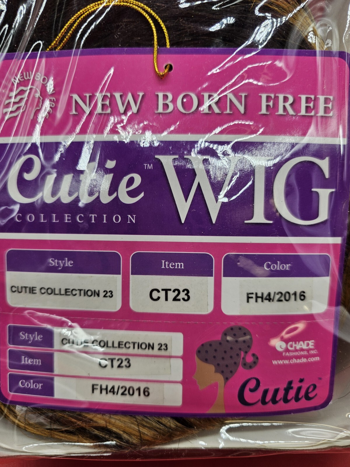 New Born Free Cutie Synthetic Wig CT23 Color FH4/2016