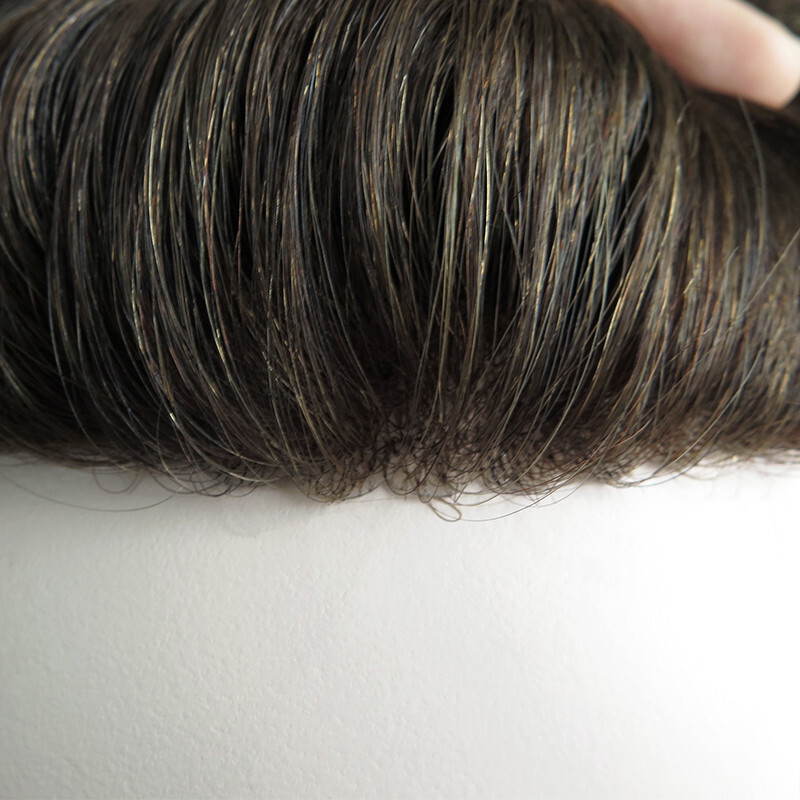 Mens Hairpiece Fine Mono Toupee Human Hair Replacement Systems Economy Shipping
