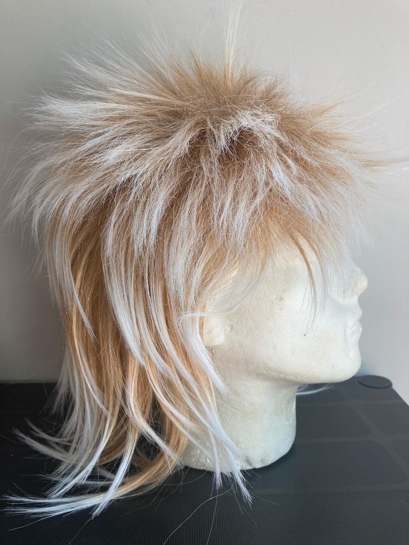 BLONDE SPIKEY WIG DAVID BOWIE COSTUME LABYRINTH FANCY DRESS ADULT TINA TURNER