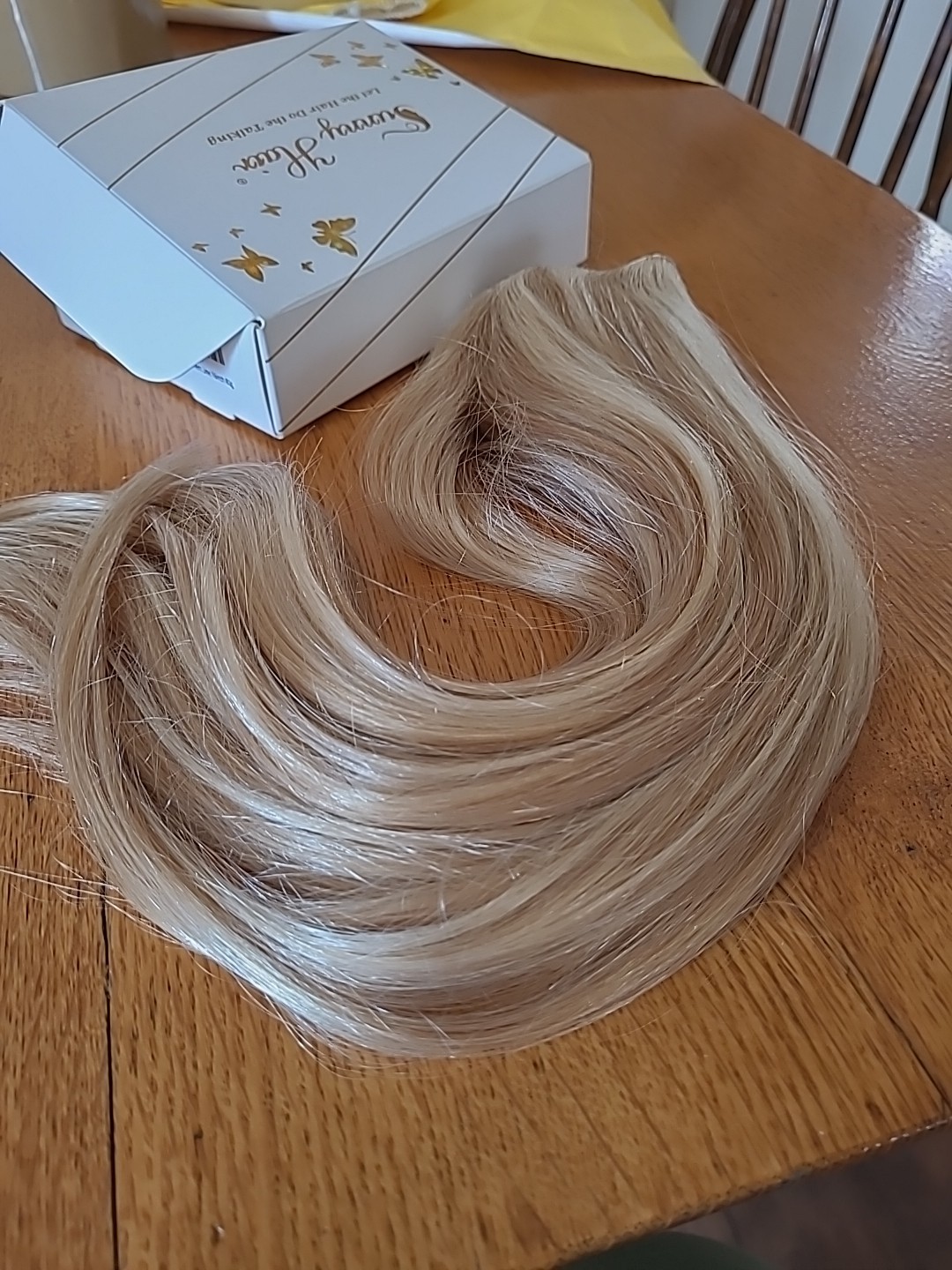 Sunny Hair Wire Extentions Highlighted Honey Blond Rent LineHuman 16″ 80g $92