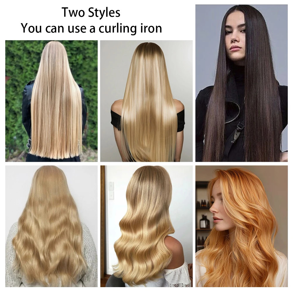 24in Extensiones de Cabello con Clips para Mujer Pelo Liso y Resistente al Calor